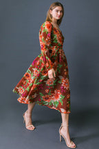 LET IT HAPPEN WOVEN ORGNZA MIDI DRESS Flying Tomato