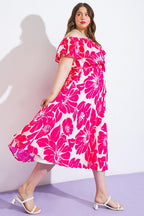 LOVE SCRIPT WOVEN MIDI DRESS Flying Tomato
