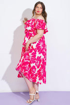 LOVE SCRIPT WOVEN MIDI DRESS Flying Tomato