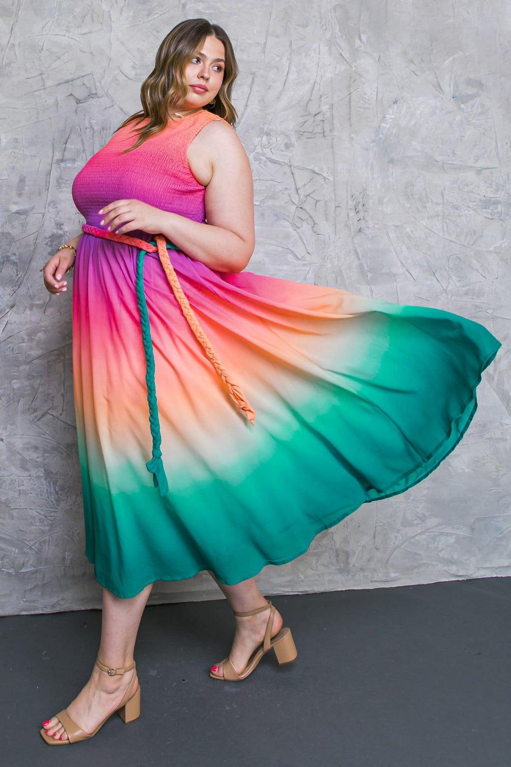 CATER TO YOU WOVEN MIDI DRESS Flying Tomato