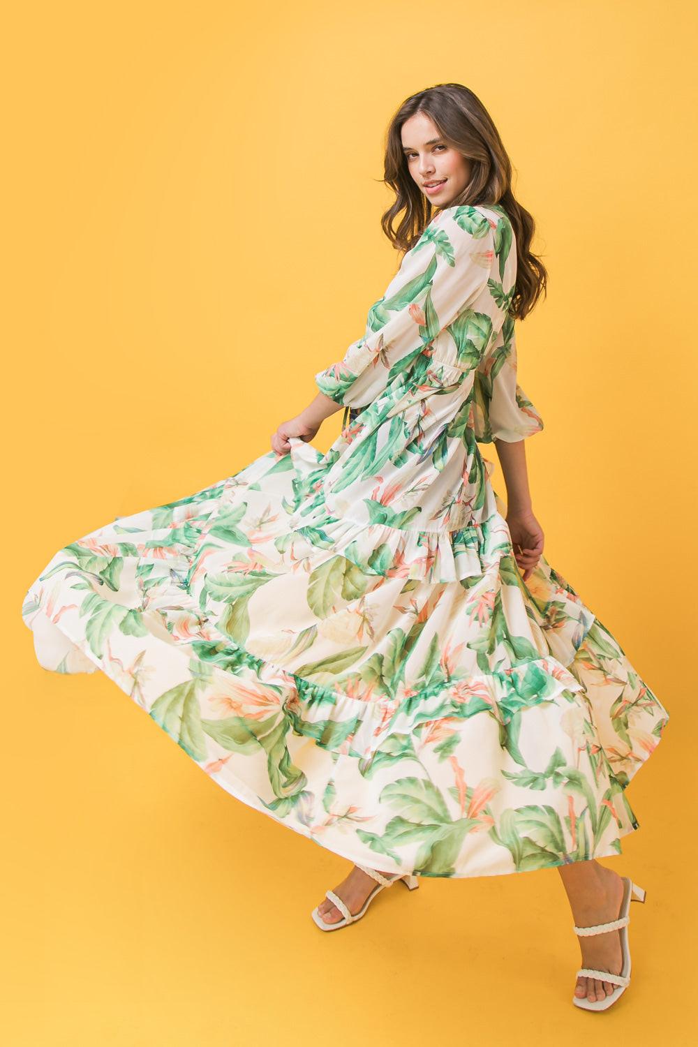 EASY DAYS FLORAL MAXI KIMONO TOP Flying Tomato