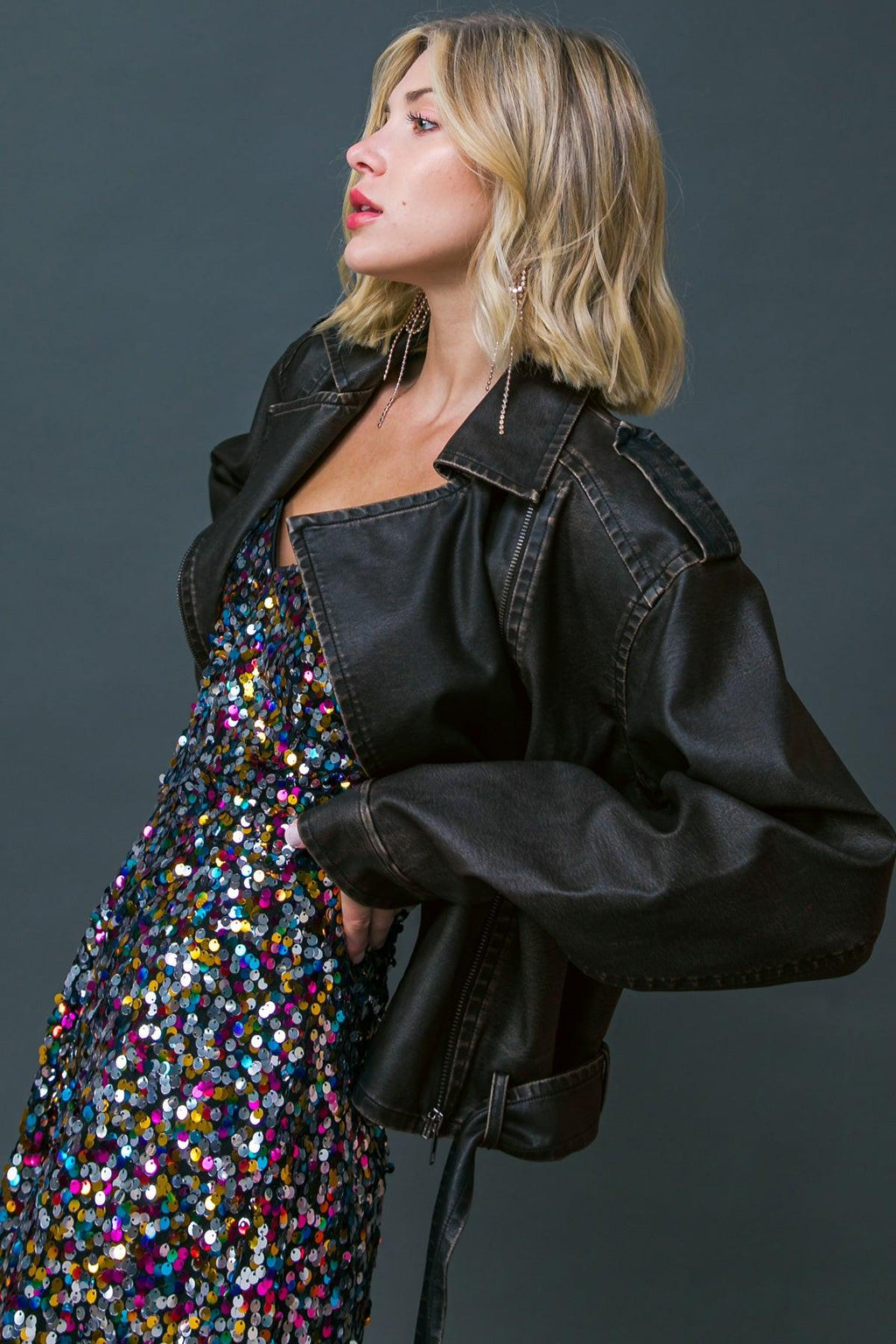 ON MY WAY UP FAUX MOTO JACKET Flying Tomato