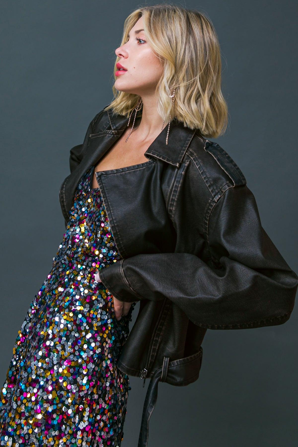 ON MY WAY UP FAUX MOTO JACKET Flying Tomato