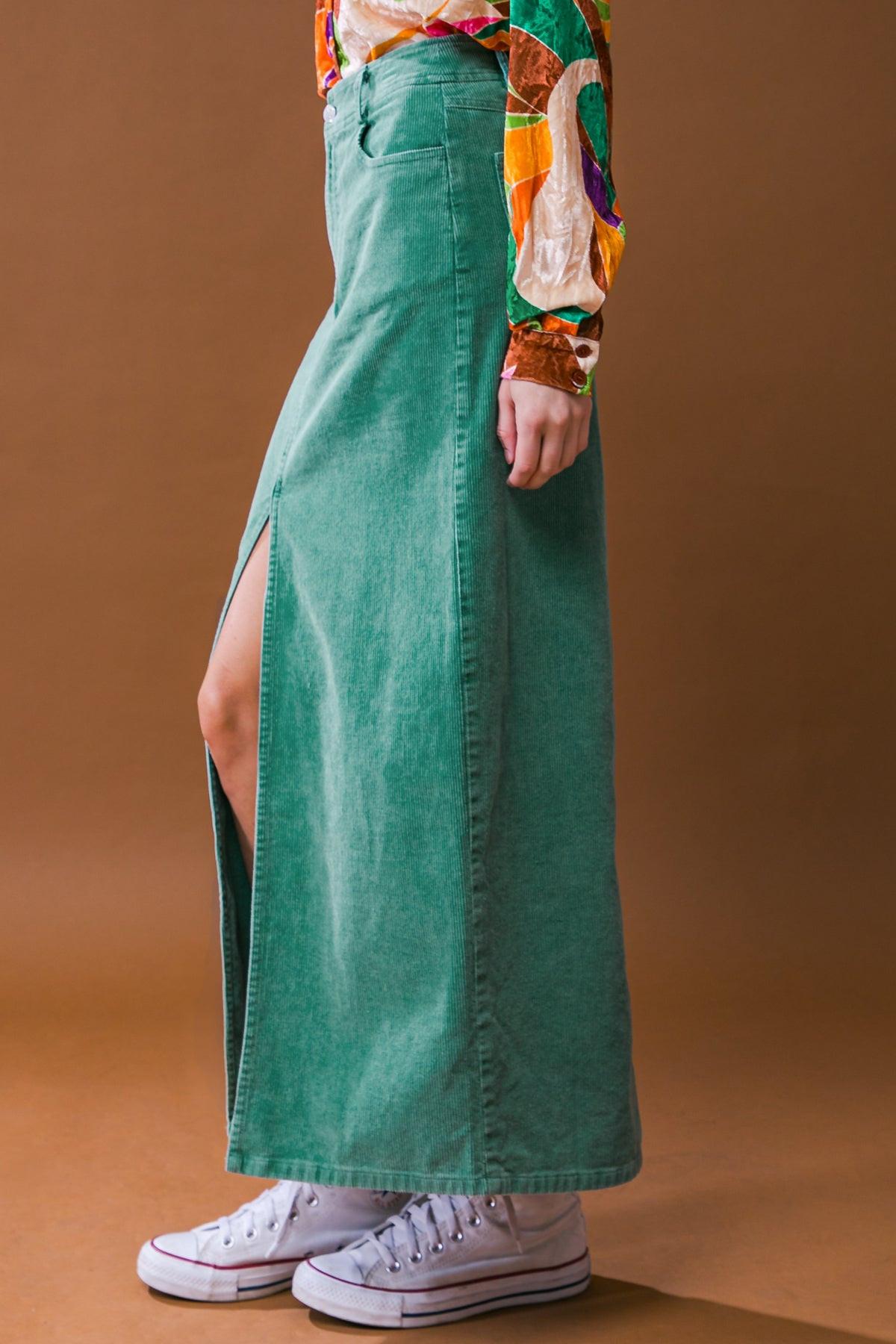PERFECT PICK CORDUROY MIDI SKIRT Flying Tomato