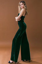 BLOW A KISS VELVET JUMPSUIT Flying Tomato