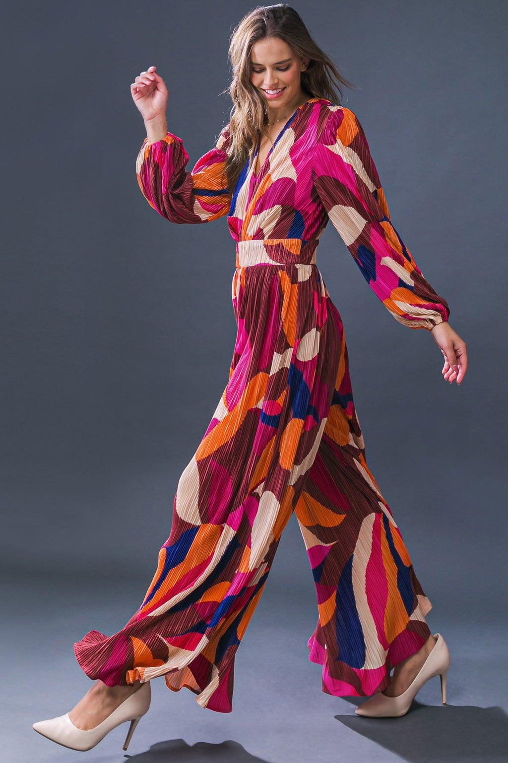 SET A TREND PLISSE JUMPSUIT Flying Tomato