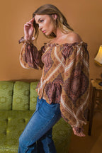 BOHO RAINBOW WOVEN TOP Flying Tomato
