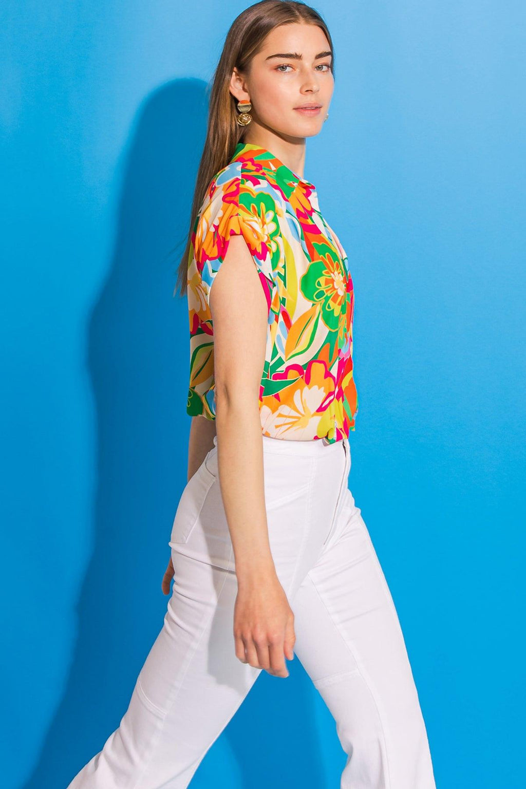 SWEET DREAMS FLORAL WOVEN TOP Flying Tomato