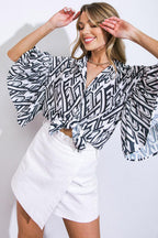 PRETTY ON POINT WOVEN TOP Flying Tomato
