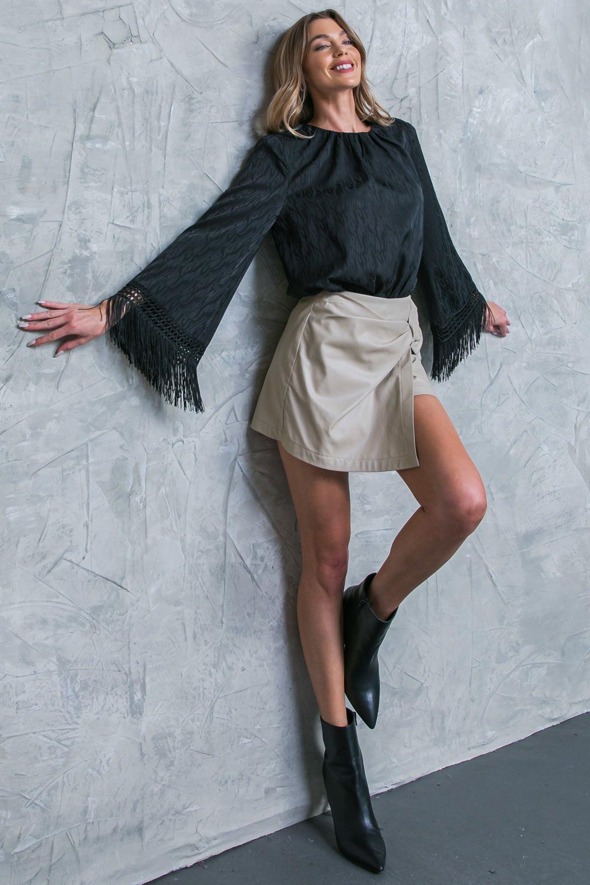 A STEP AHEAD FAUX LEATHER SKORT Flying Tomato