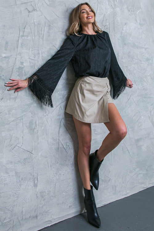A STEP AHEAD FAUX LEATHER SKORT Flying Tomato