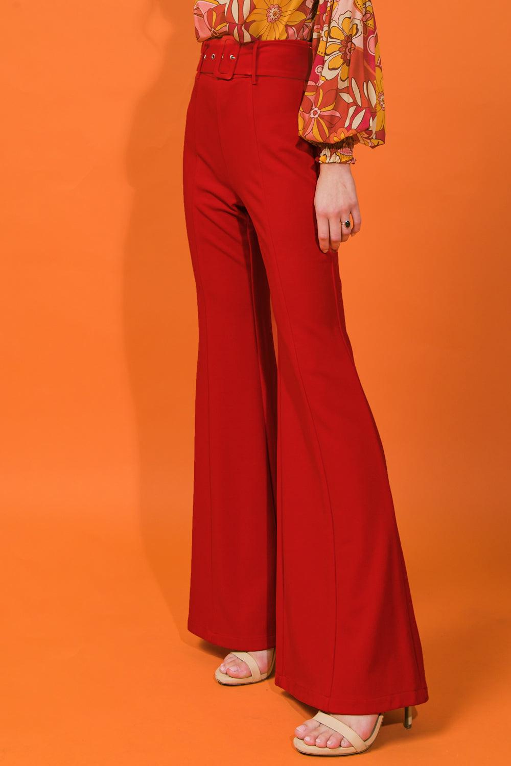 COUNTDOWN THE HOURS WOVEN FLARED PANTS Flying Tomato