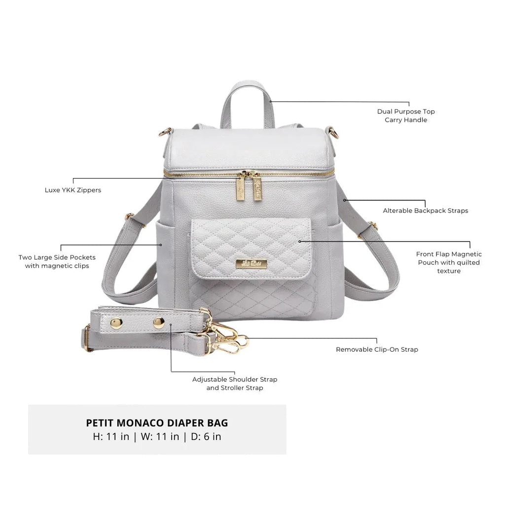 Petit Diaper Bag Stone Grey Luli Bebe
