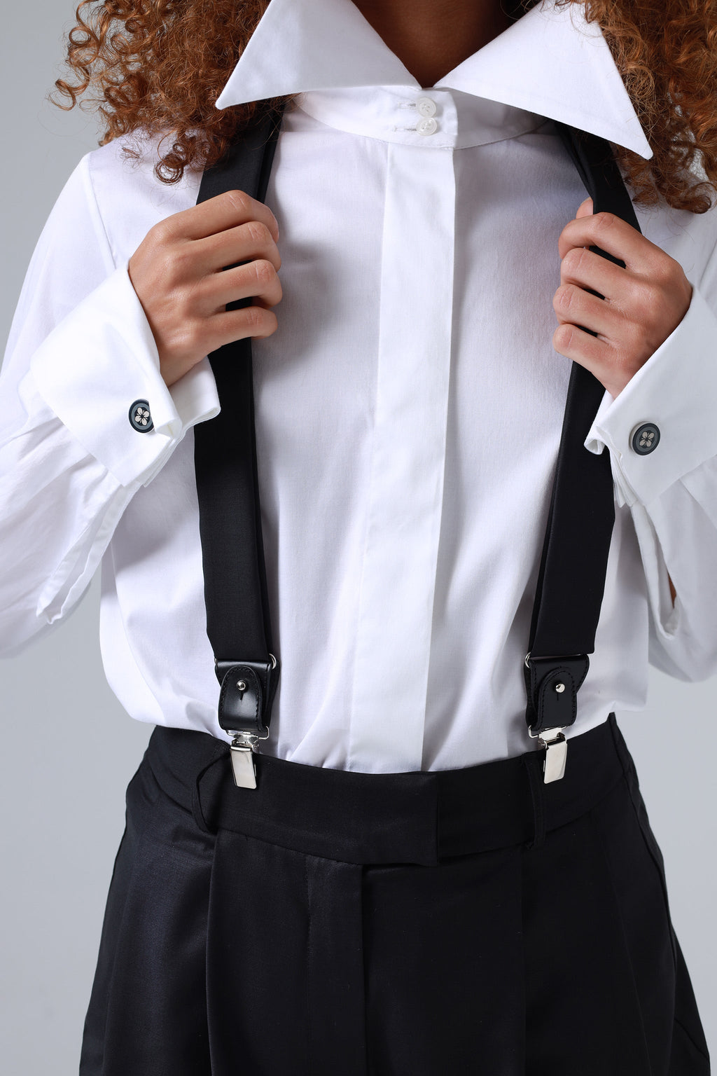 Liza Black Ultra-Fine Virgin Wool Suspenders