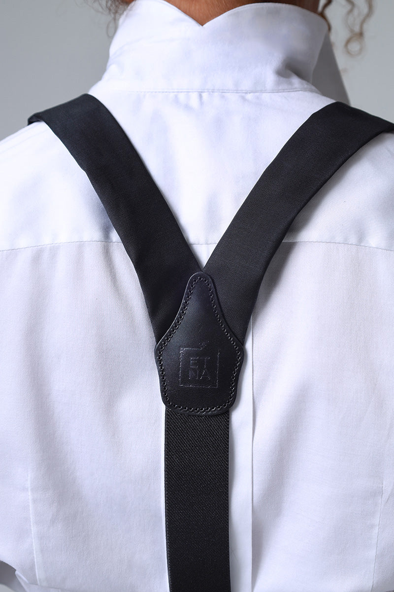 Liza Black Ultra-Fine Virgin Wool Suspenders ETNA
