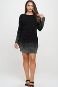 Long Sleeve Rhinestone Dress Bella Moda Latina
