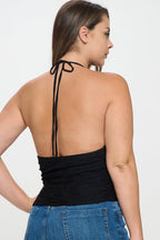 Halter Neck  Ruffle Top Bella Moda Latina