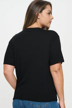 Rhinestone Embellished T-Shirt Bella Moda Latina
