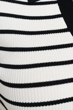 V-Neck Striped Polo Shirt Bella Moda Latina