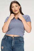 Short Sleeve Ribbed Top Bella Moda Latina