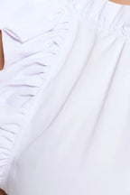 Solid Sleeveless Ruffle Trim Top Bella Moda Latina