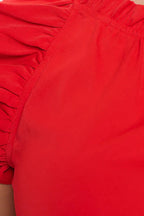 Solid Sleeveless Ruffle Trim Top Bella Moda Latina
