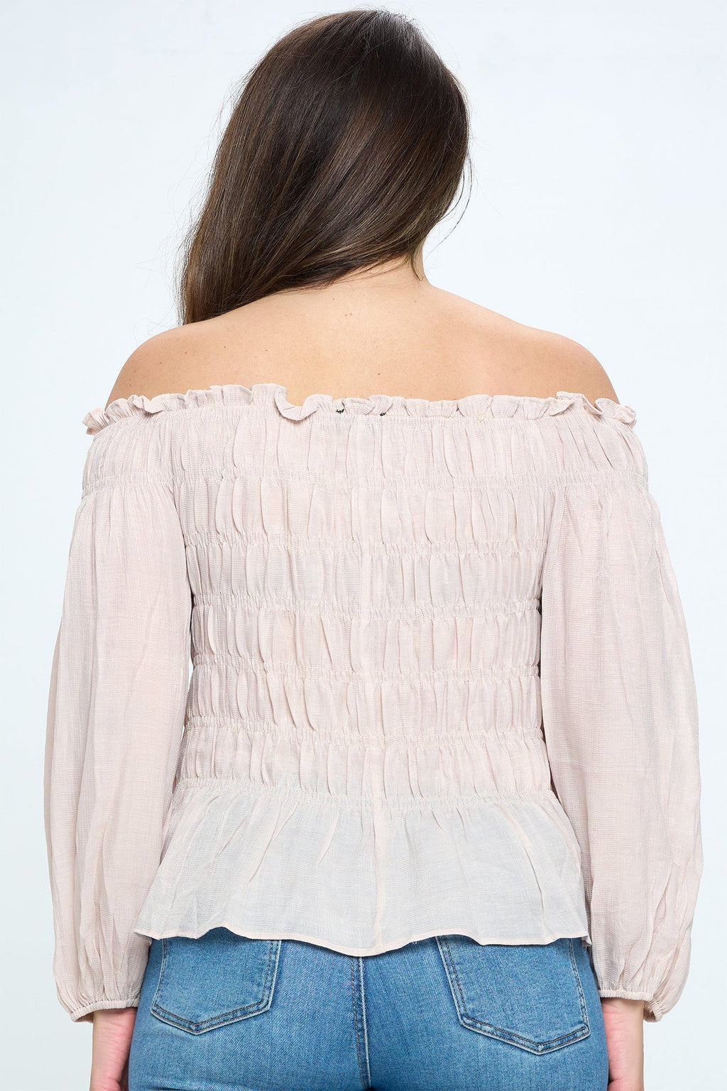 Off Shoulder Long Sleeve Top Bella Moda Latina