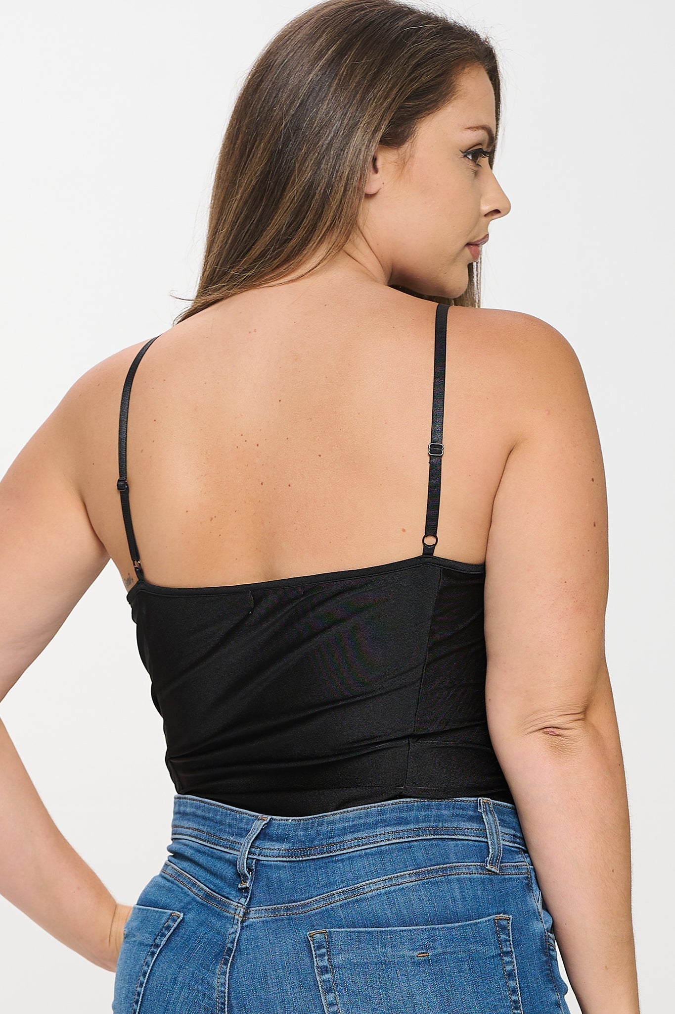 Plus Size Front Lace Bodysuit Bella Moda Latina