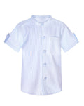 Blue Linen Striped Shirt-FINAL SALE