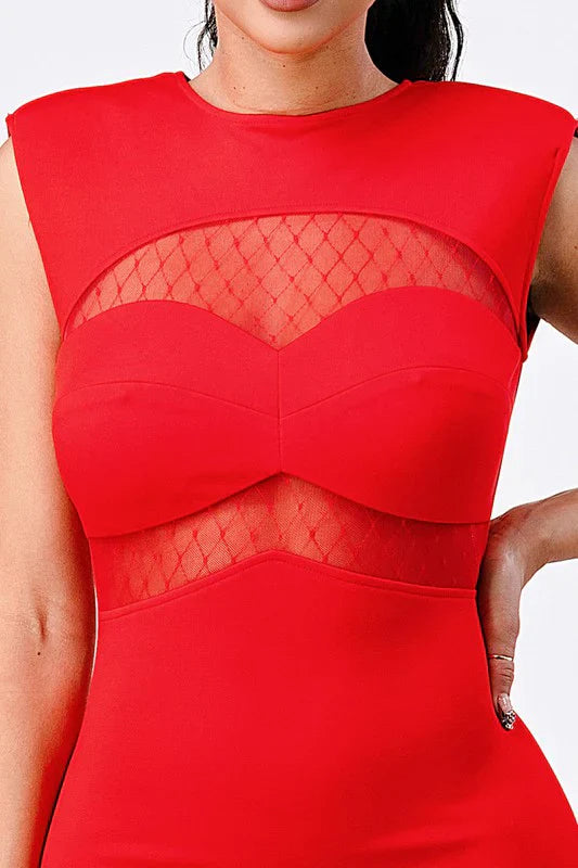 Fishnet Bodycon Midi Dress Bella Moda Latina