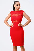 Fishnet Bodycon Midi Dress Bella Moda Latina