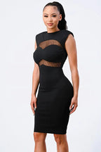 Fishnet Bodycon Midi Dress Bella Moda Latina