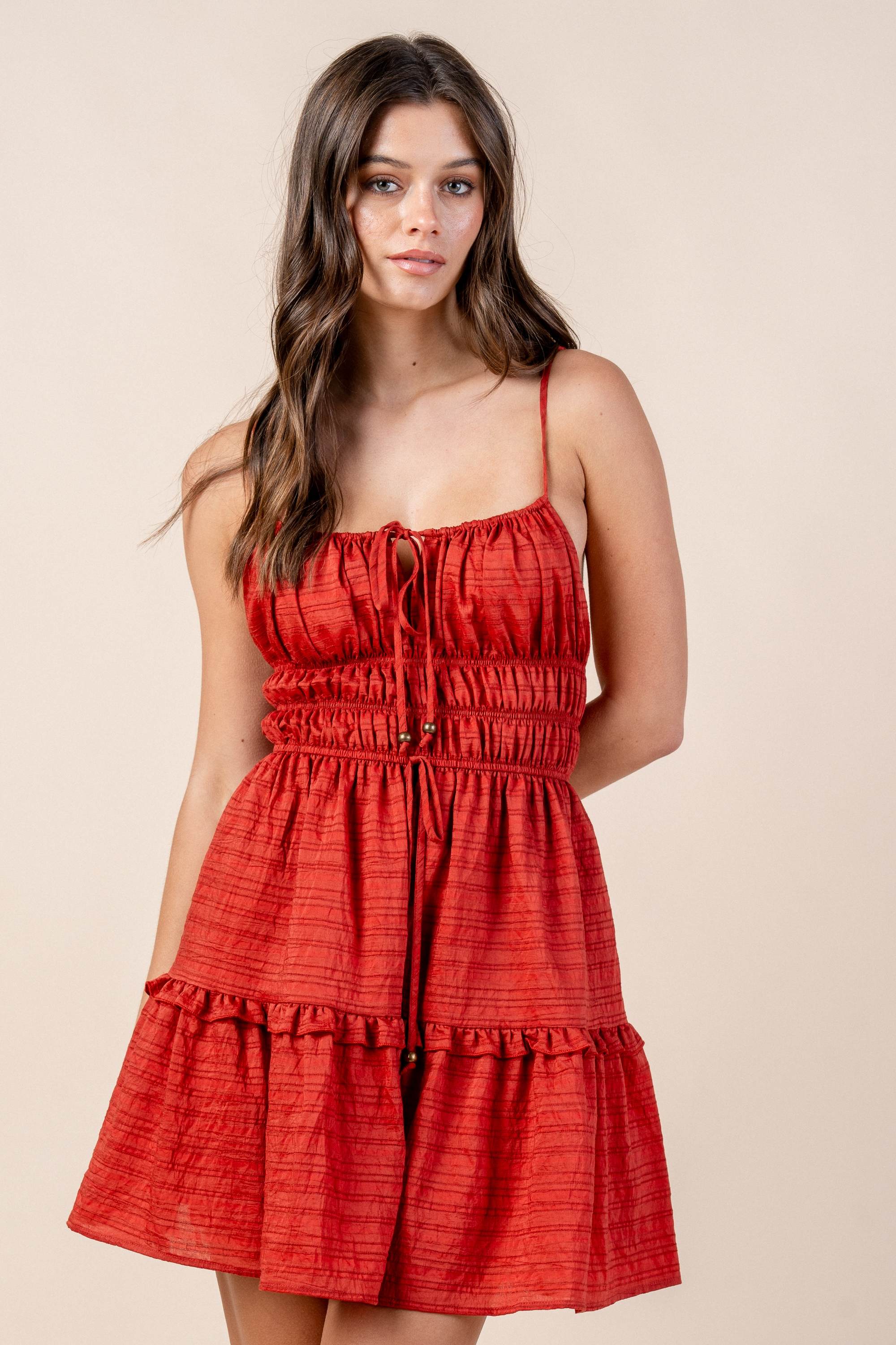JACQUARD NYLON RAYON MINI DRESS Bella Moda Latina
