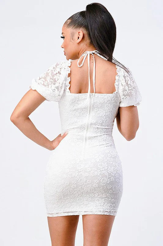 BUBBLE SLEEVES BODYCON MINI DRESS Bella Moda Latina