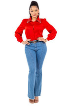Diamond Collared Button Down Shirt Bella Moda Latina