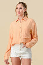 BASIC COLLARED BUTTON DOWN LONG SLEEVES SHIRTS Bella Moda Latina
