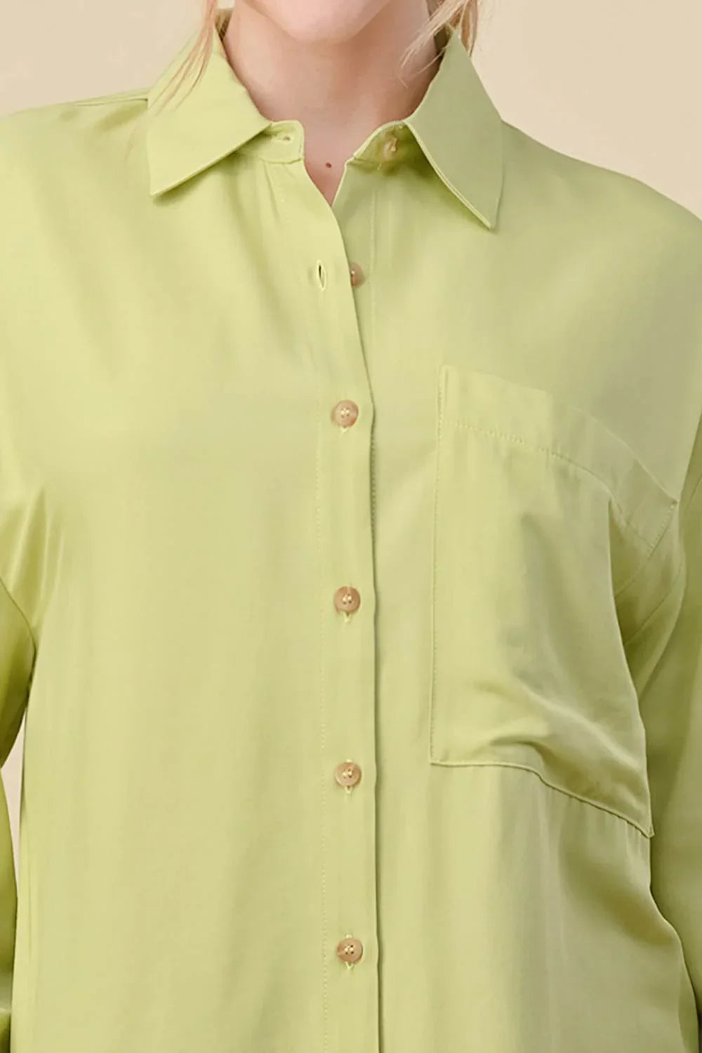 BASIC COLLARED BUTTON DOWN LONG SLEEVES SHIRTS Bella Moda Latina