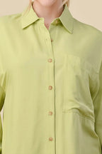 BASIC COLLARED BUTTON DOWN LONG SLEEVES SHIRTS Bella Moda Latina