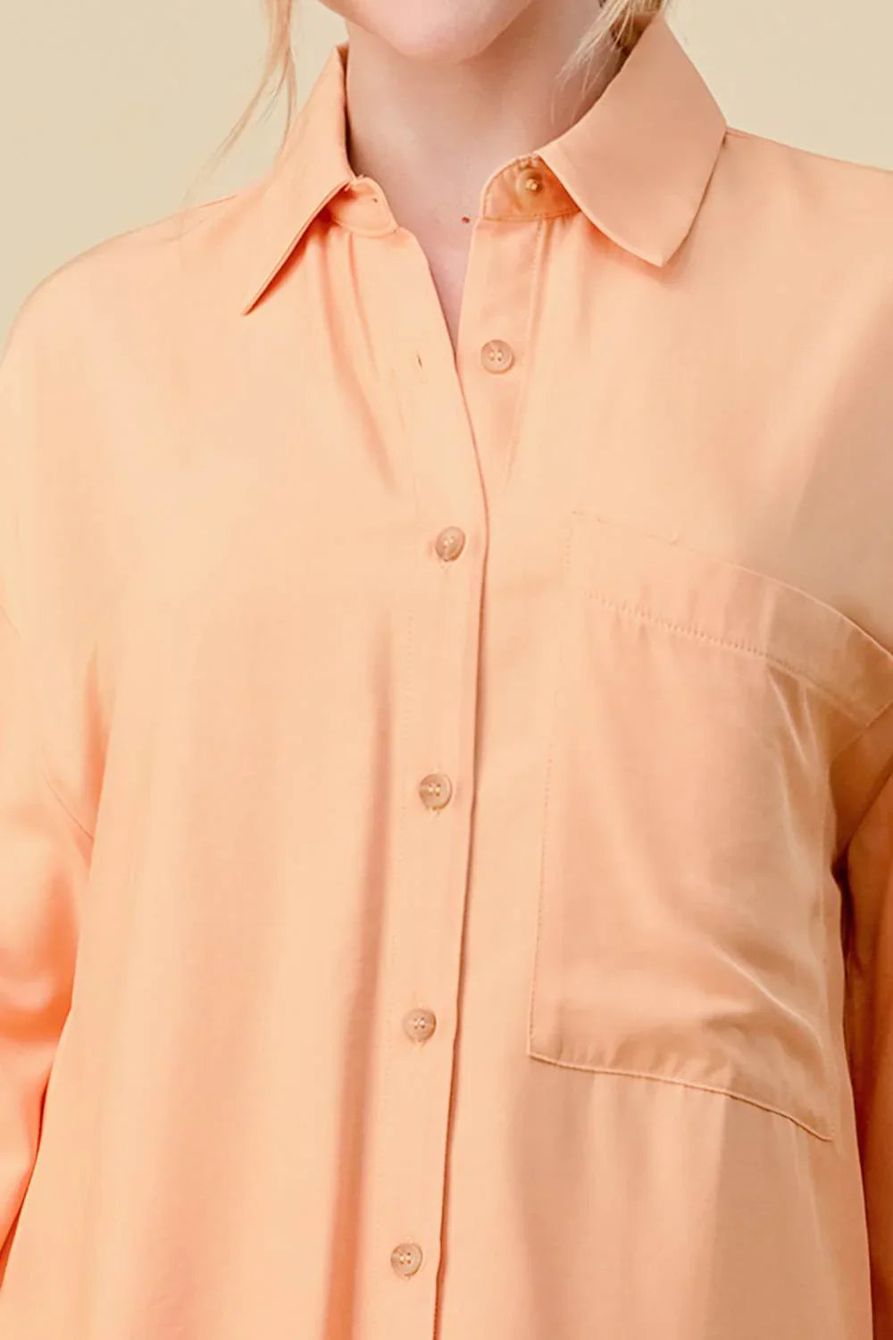 BASIC COLLARED BUTTON DOWN LONG SLEEVES SHIRTS Bella Moda Latina
