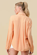 BASIC COLLARED BUTTON DOWN LONG SLEEVES SHIRTS Bella Moda Latina