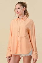 BASIC COLLARED BUTTON DOWN LONG SLEEVES SHIRTS Bella Moda Latina