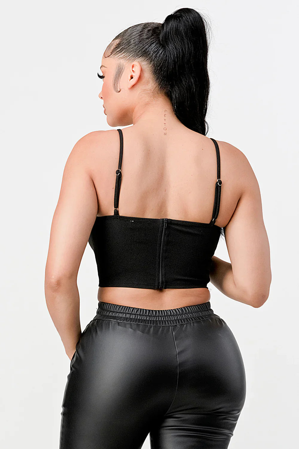 LUX FUR CREPE CROP TOP Bella Moda Latina