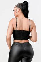 LUX FUR CREPE CROP TOP Bella Moda Latina