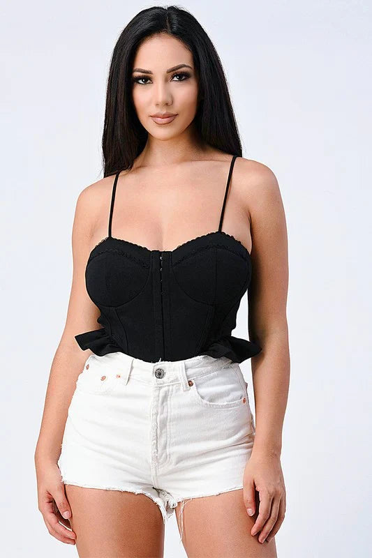 SCUBA SIDE FRILLED CAMI BODYSUIT Bella Moda Latina