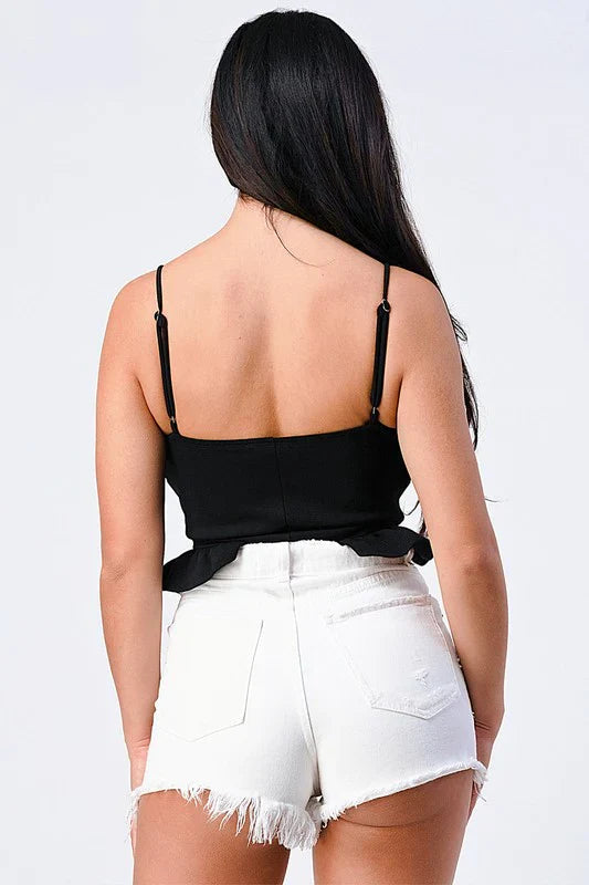 SCUBA SIDE FRILLED CAMI BODYSUIT Bella Moda Latina