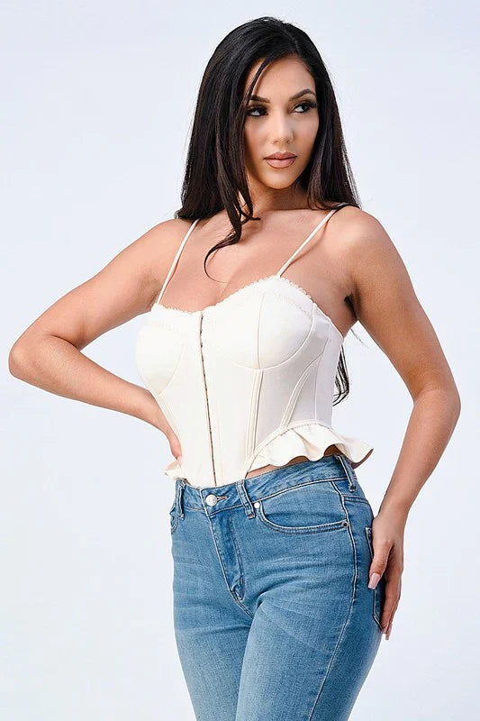 SCUBA SIDE FRILLED CAMI BODYSUIT Bella Moda Latina