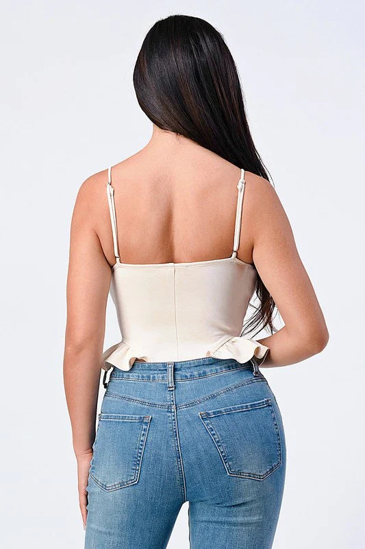 SCUBA SIDE FRILLED CAMI BODYSUIT Bella Moda Latina