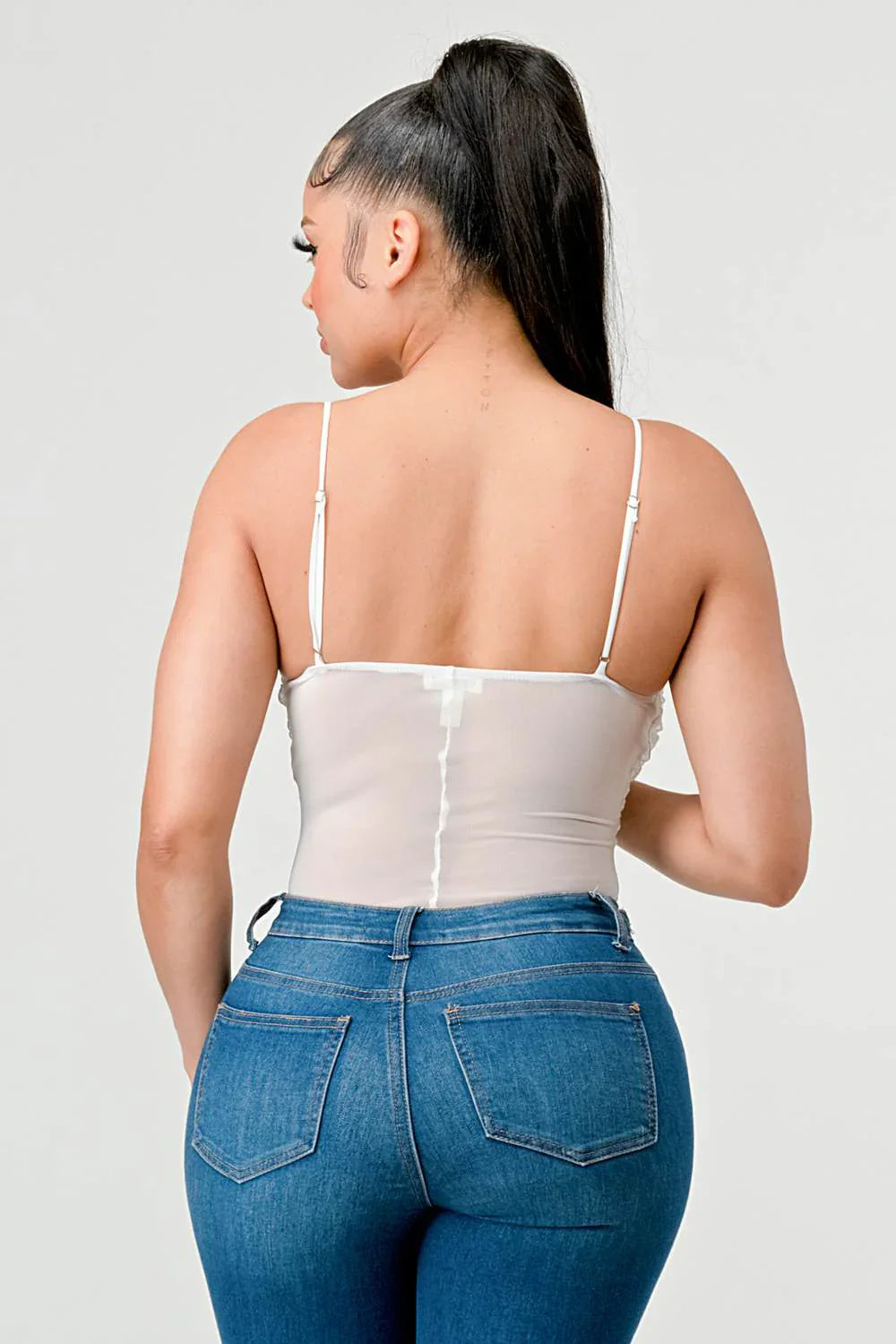 SEXY MESH CHEVRON PATTERN BODYSUIT Bella Moda Latina