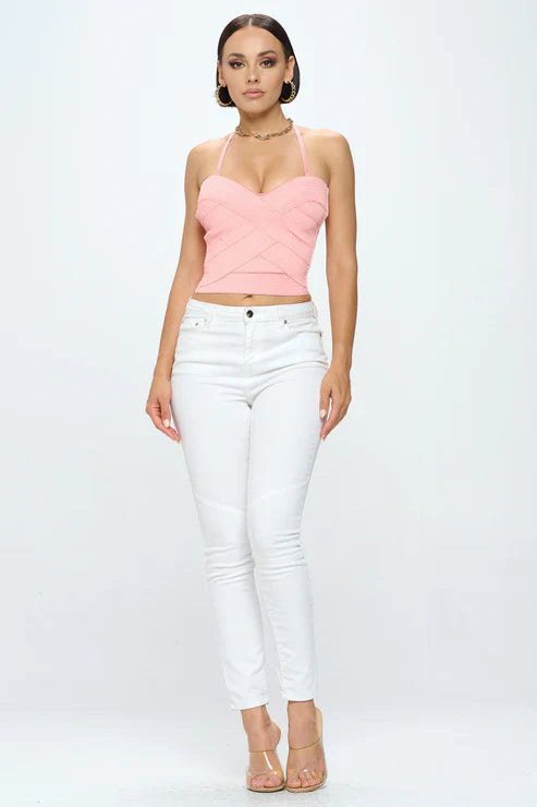 ZIG ZAG BANDAGE CROP TUBE TOP Bella Moda Latina