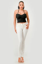 ZIG ZAG BANDAGE CROP TUBE TOP Bella Moda Latina